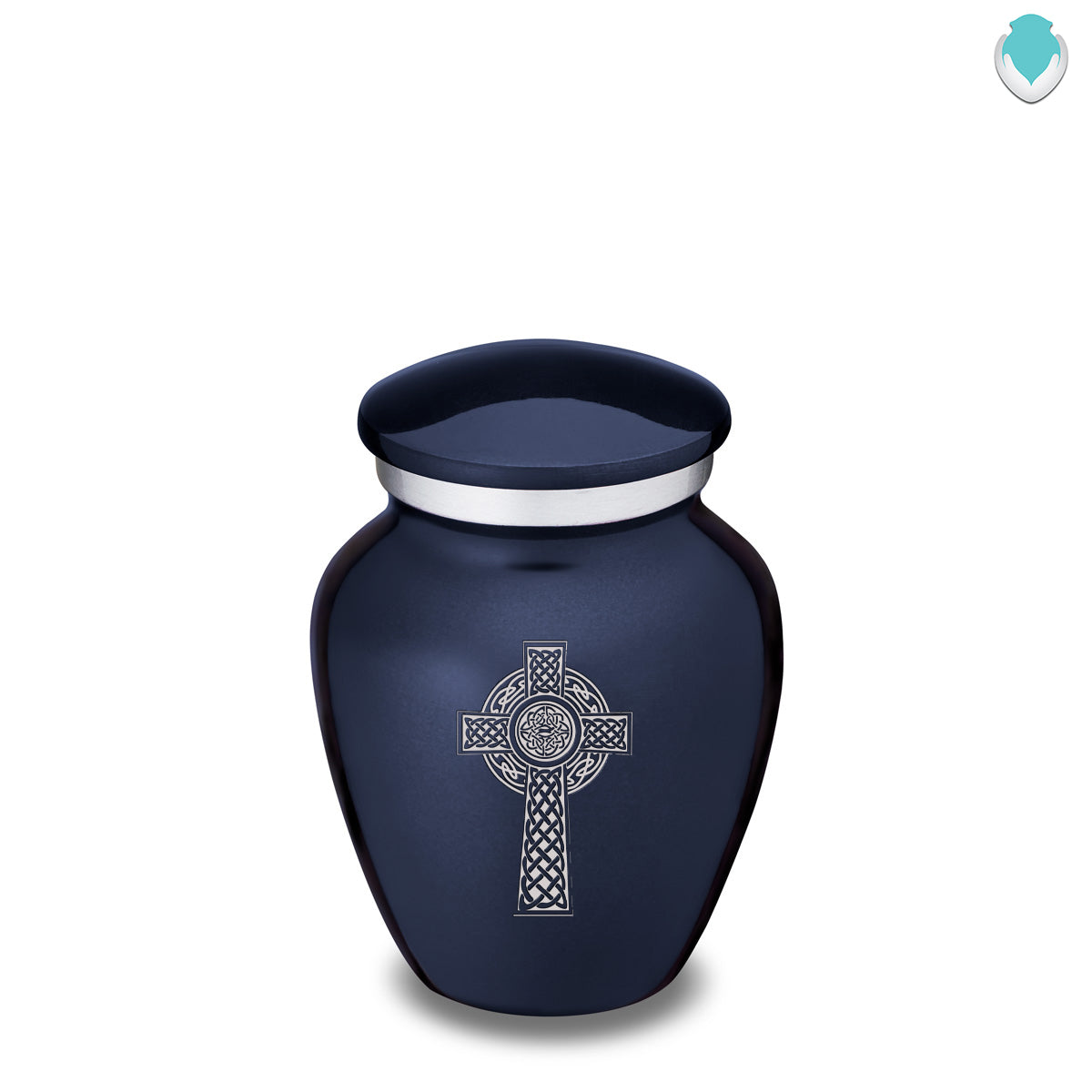 Keepsake Embrace Cobalt Blue Celtic Cross Cremation Urn