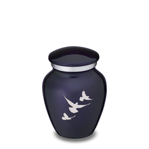 Keepsake Embrace Cobalt Blue Doves Cremation Urn