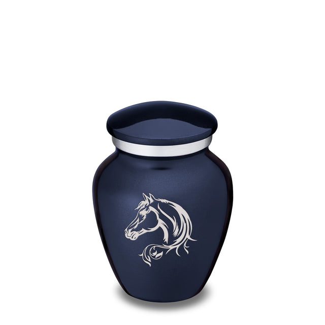 Keepsake Embrace Cobalt Blue Horse Cremation Urn