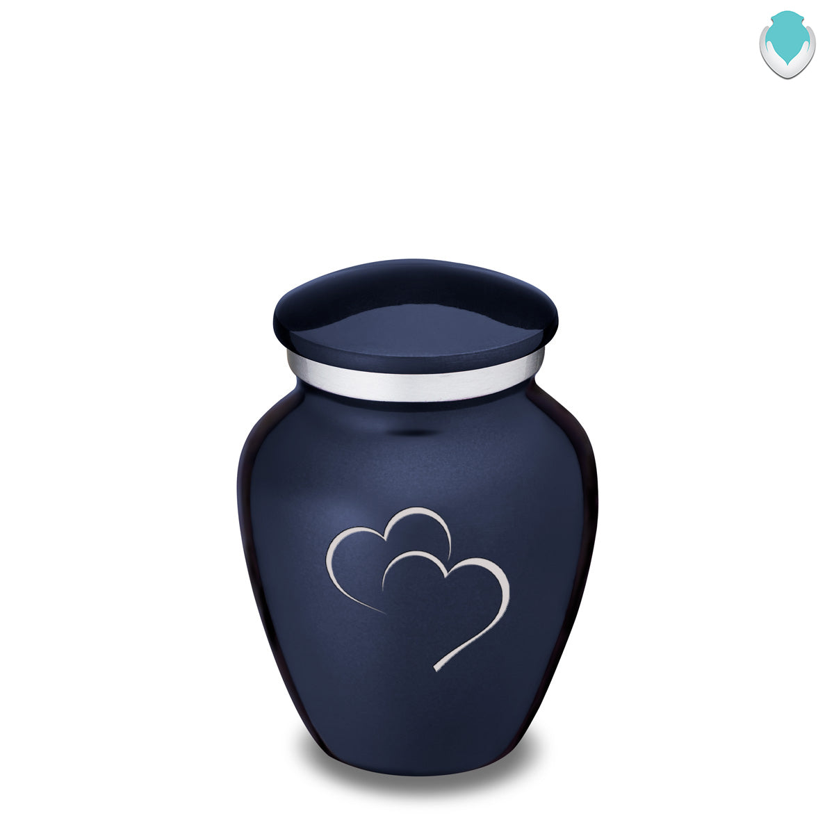 Keepsake Embrace Cobalt Blue Hearts Cremation Urn