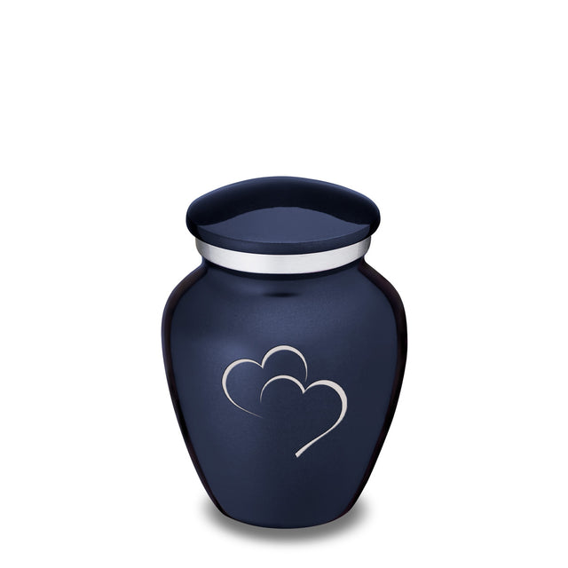 Keepsake Embrace Cobalt Blue Hearts Cremation Urn