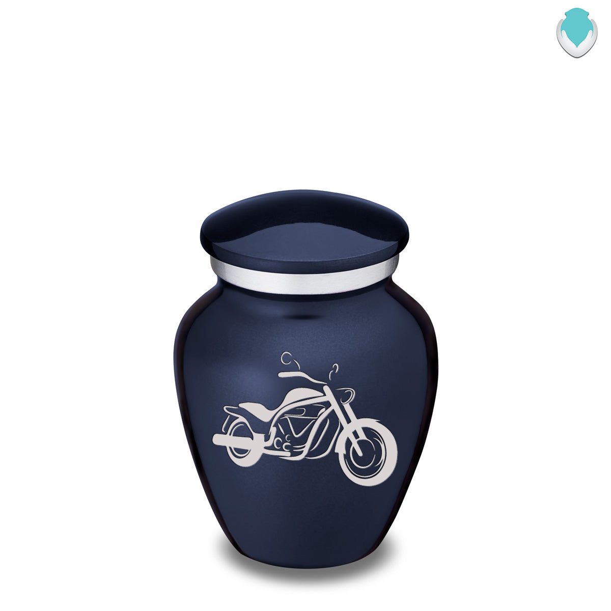 Keepsake Embrace Cobalt Blue Motorcycle Cremation Urn