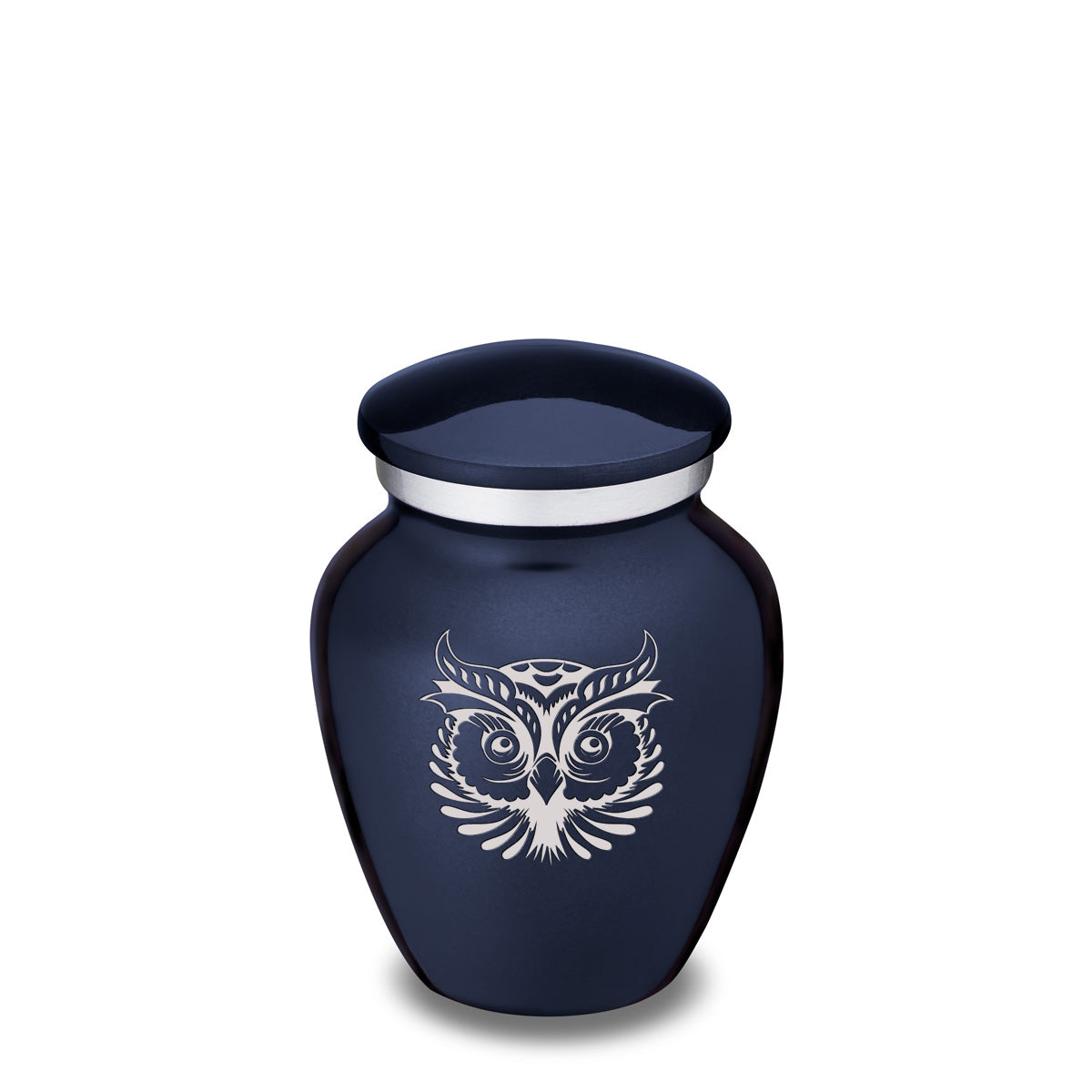 Keepsake Embrace Cobalt Blue Owl Cremation Urn