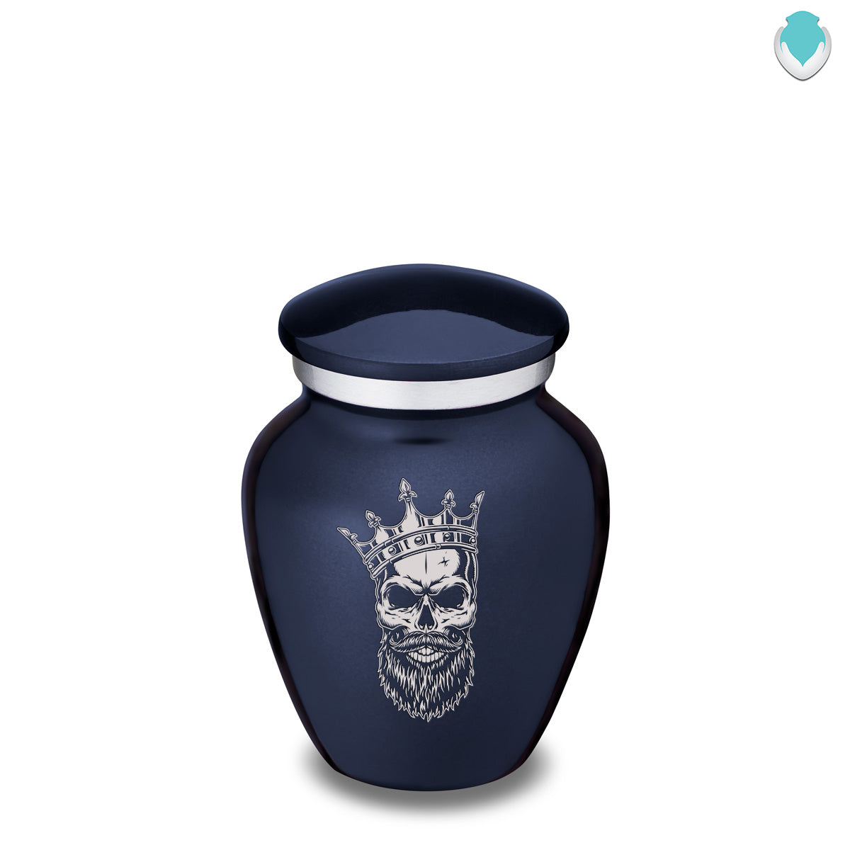 Keepsake Embrace Cobalt Blue Skull Cremation Urn