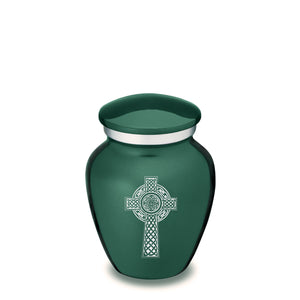 Keepsake Embrace Green Celtic Cross Cremation Urn