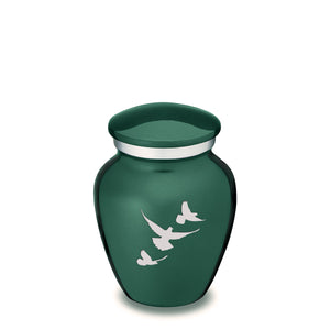 Keepsake Embrace Green Doves Cremation Urn