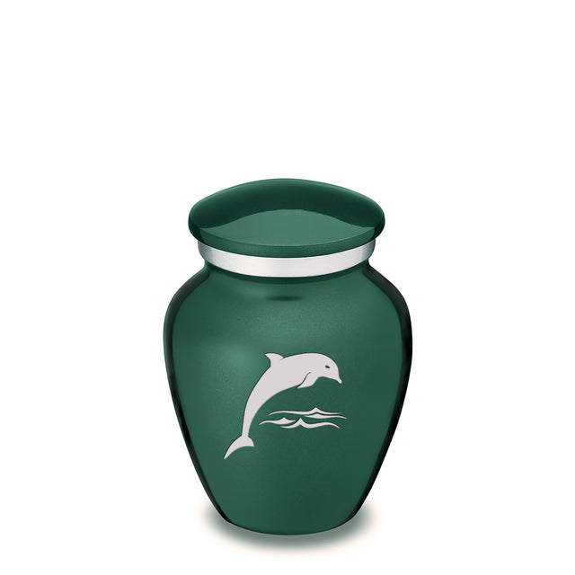 Keepsake Embrace Green Dolphin Cremation Urn