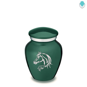 Keepsake Embrace Green Horse Cremation Urn