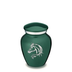 Keepsake Embrace Green Horse Cremation Urn
