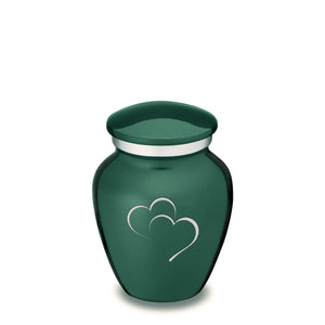 Keepsake Embrace Green Hearts Cremation Urn