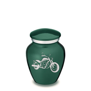 Keepsake Embrace Green Motorcycle Cremation Urn