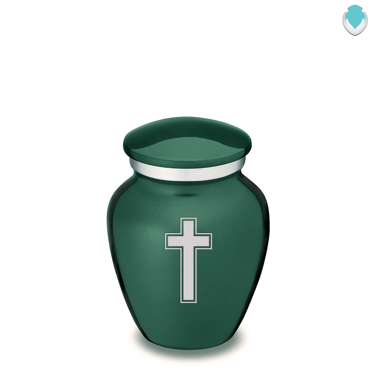 Keepsake Embrace Green Simple Cross Cremation Urn