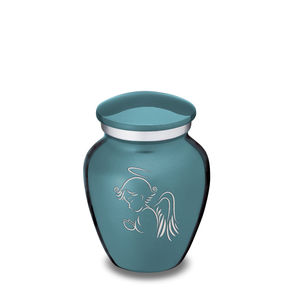 Keepsake Embrace Teal Angel Cremation Urn