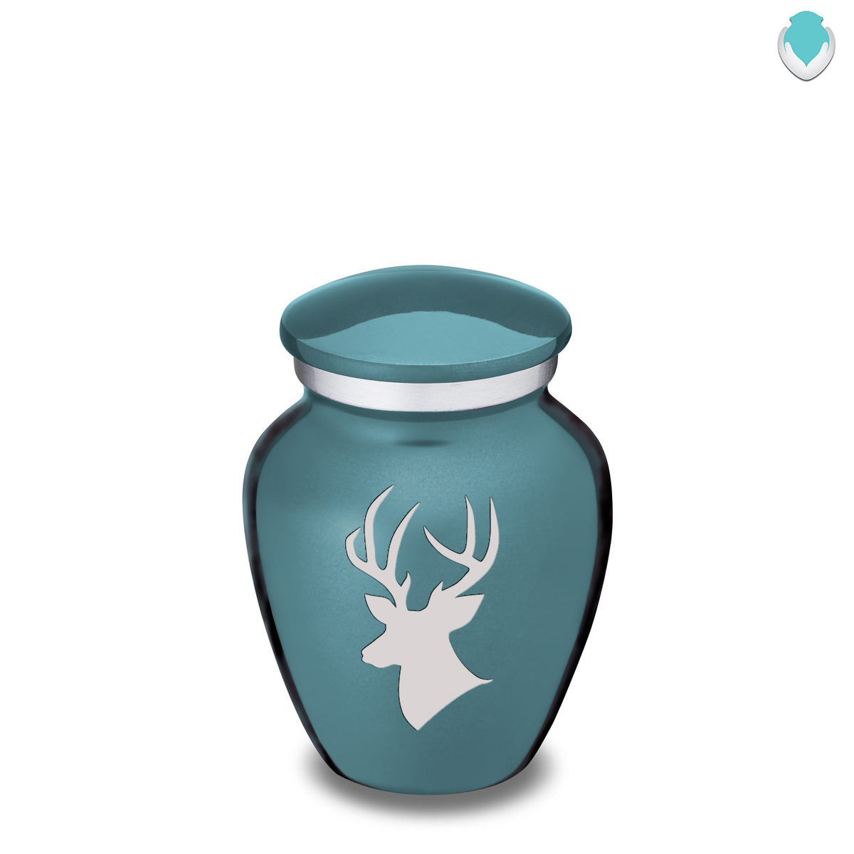 Keepsake Embrace Teal Deer Cremation Urn