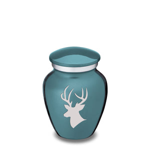 Keepsake Embrace Teal Deer Cremation Urn