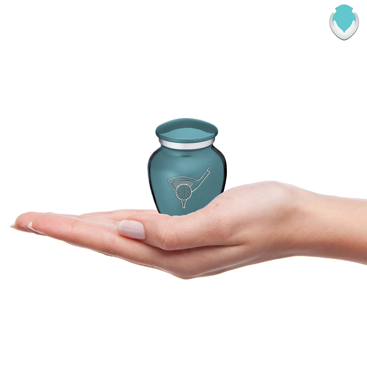 Keepsake Embrace Teal Golfer Cremation Urn