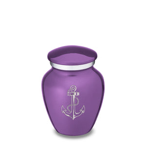 Keepsake Embrace Purple Anchor Cremation Urn