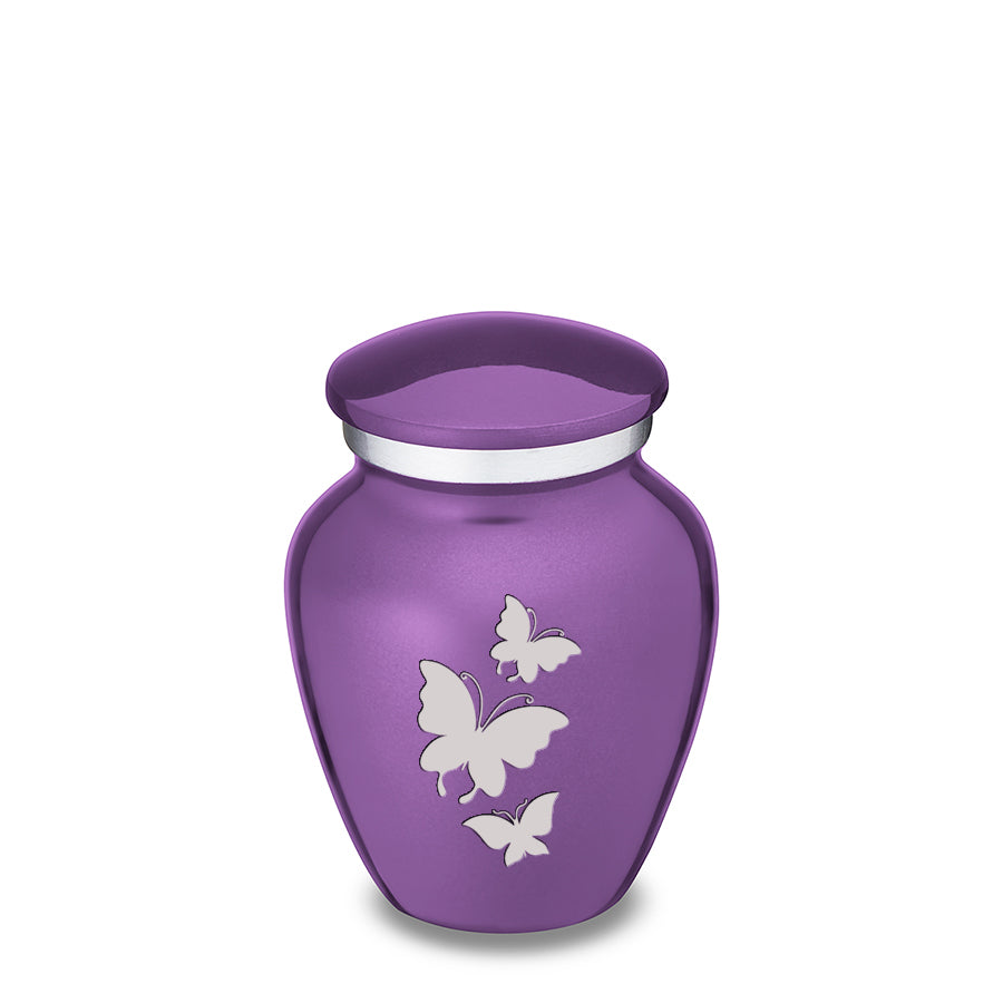 Keepsake Embrace Purple Butterflies Cremation Urn
