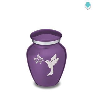 Keepsake Embrace Purple Hummingbird Cremation Urn