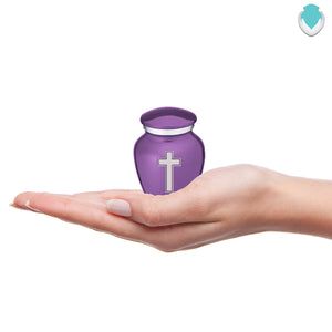 Keepsake Embrace Purple Simple Cross Cremation Urn