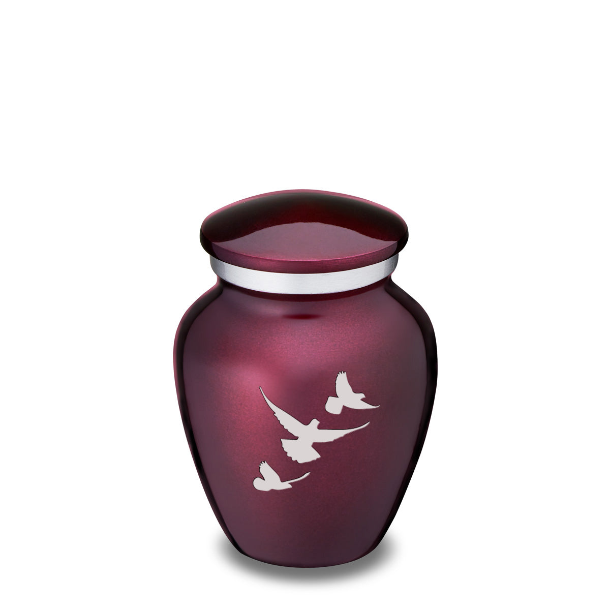 Keepsake Embrace Cherry Purple Doves Cremation Urn
