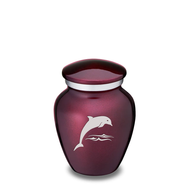 Keepsake Embrace Cherry Purple Dolphin Cremation Urn