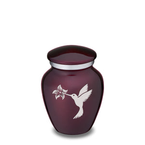 Keepsake Embrace Cherry Purple Hummingbird Cremation Urn