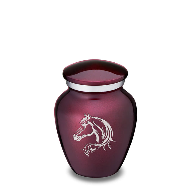 Keepsake Embrace Cherry Purple Horse Cremation Urn
