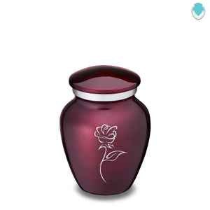 Keepsake Embrace Cherry Purple Rose Cremation Urn