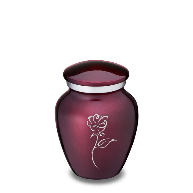 Keepsake Embrace Cherry Purple Rose Cremation Urn