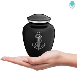 Medium Embrace Black Anchor Cremation Urn