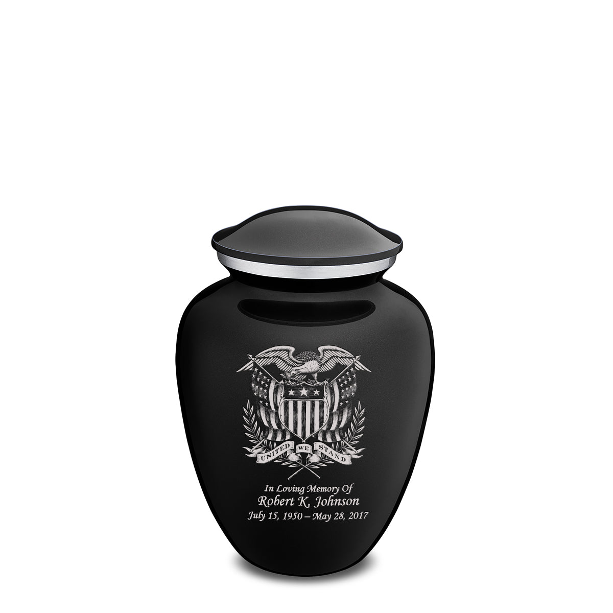Medium Embrace Black American Glory Cremation Urn