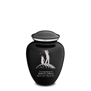 Medium Embrace Black Golfer Cremation Urn