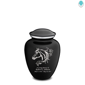 Medium Embrace Black Horse Cremation Urn