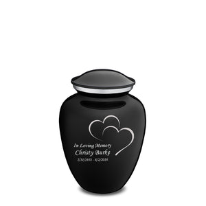 Medium Embrace Black Hearts Cremation Urn