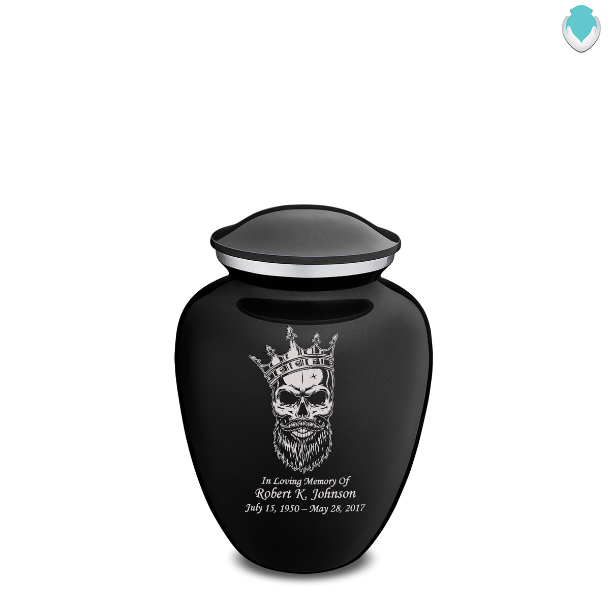 Medium Embrace Black Skull Cremation Urn