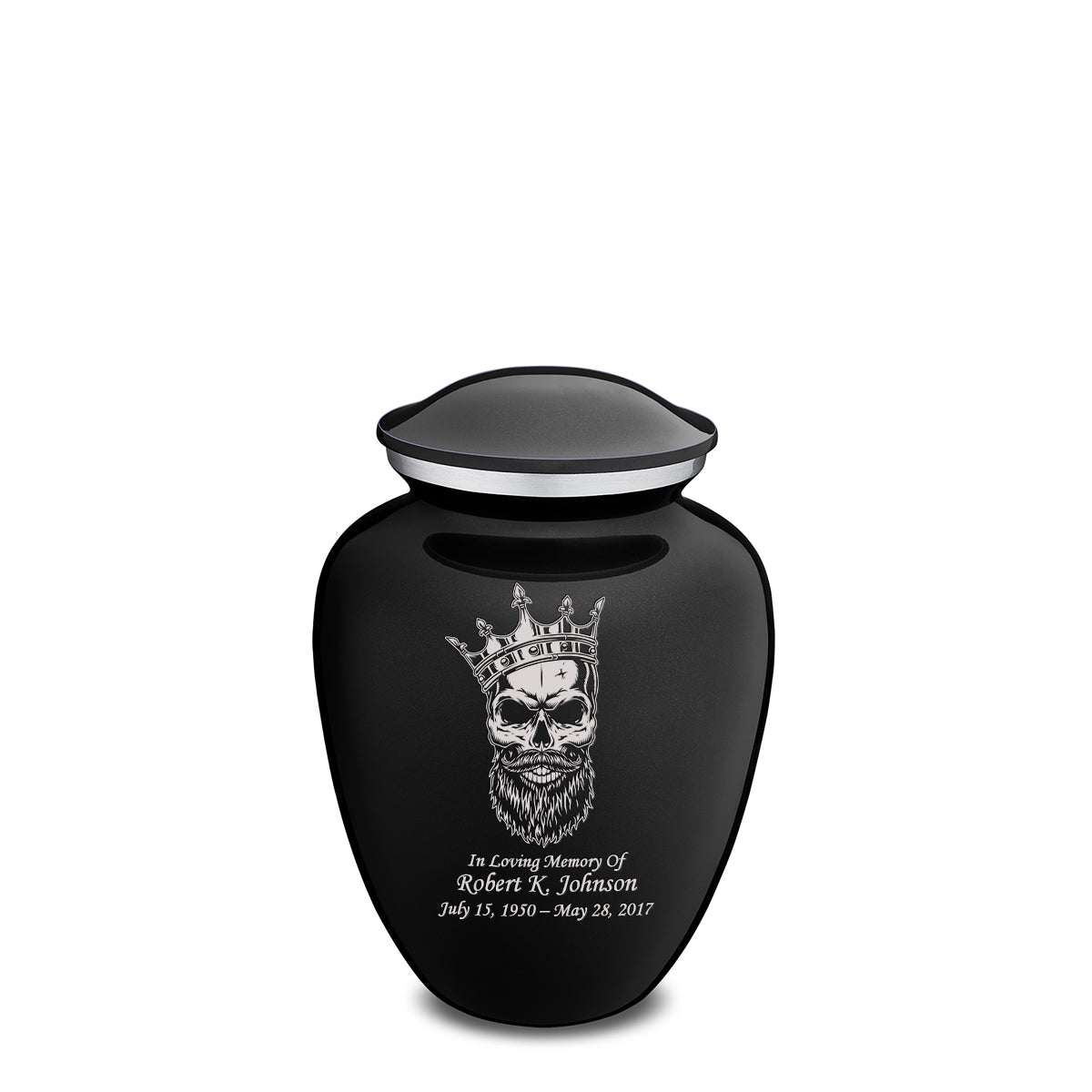 Medium Embrace Black Skull Cremation Urn