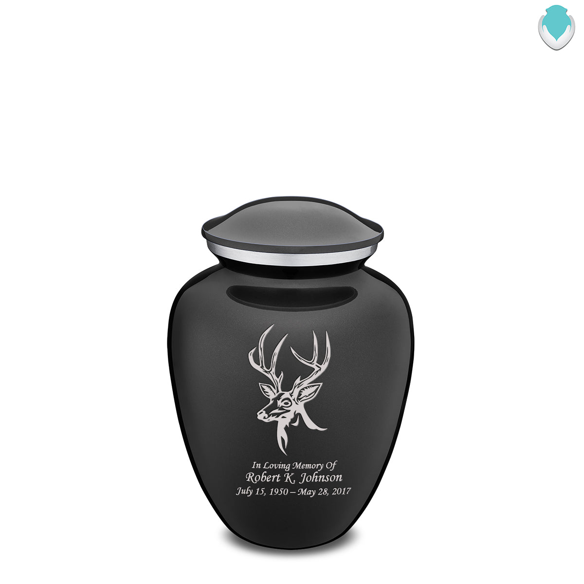 Medium Embrace Charcoal Deer Cremation Urn