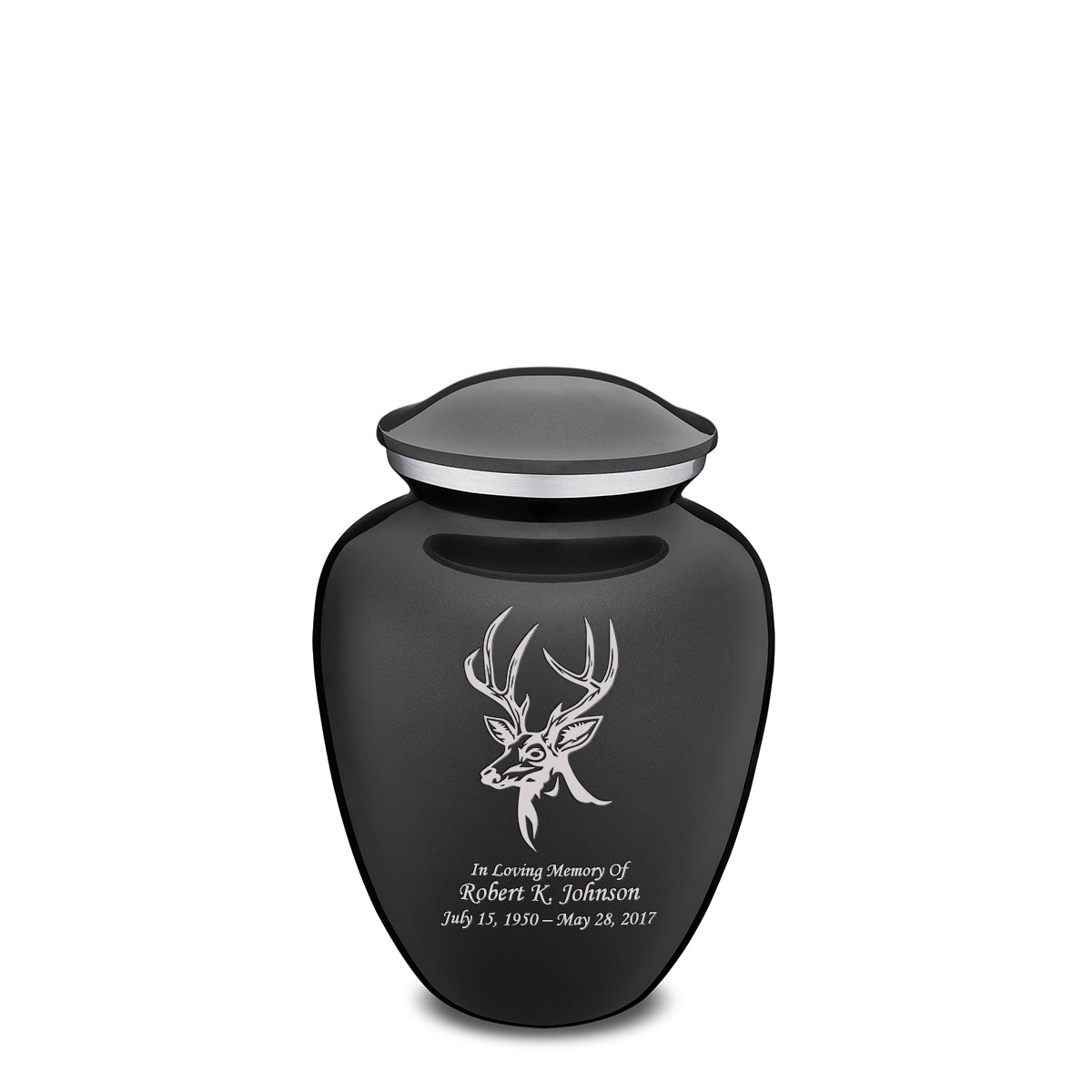 Medium Embrace Charcoal Deer Cremation Urn