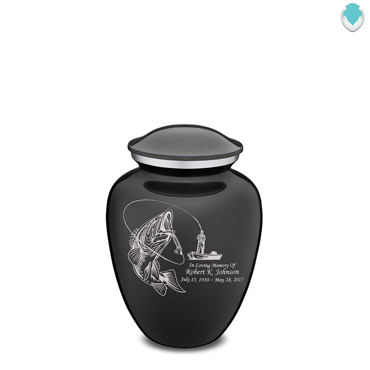 Medium Embrace Charcoal Fishing Cremation Urn
