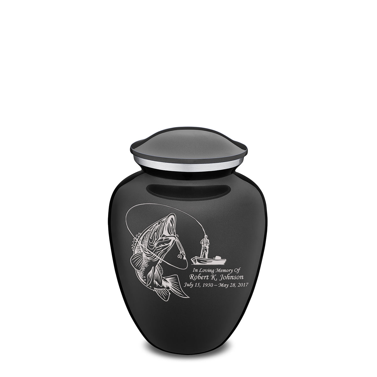 Medium Embrace Charcoal Fishing Cremation Urn