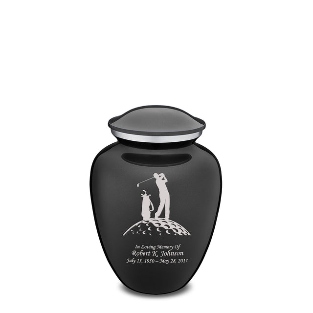 Medium Embrace Charcoal Golfer Cremation Urn