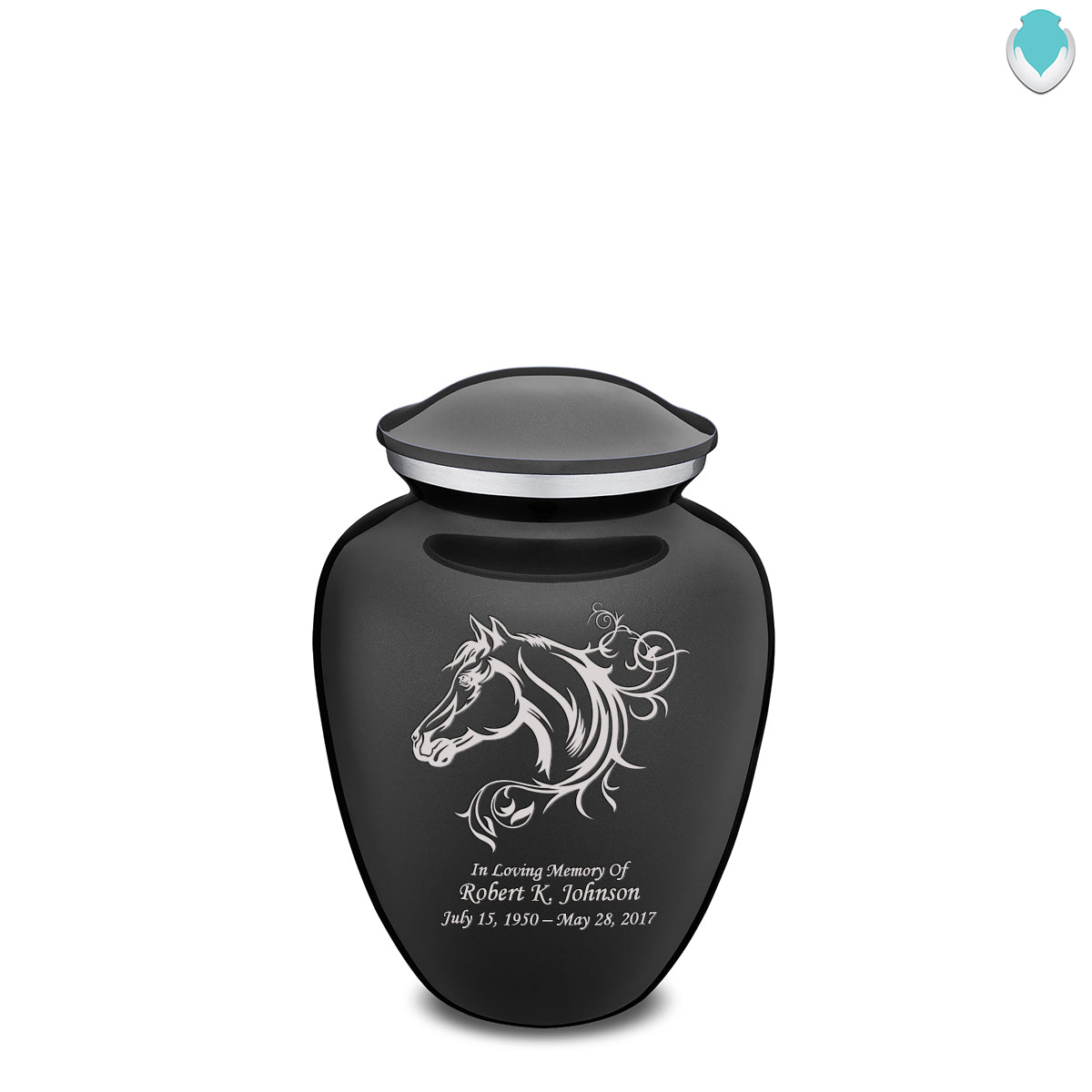 Medium Embrace Charcoal Horse Cremation Urn