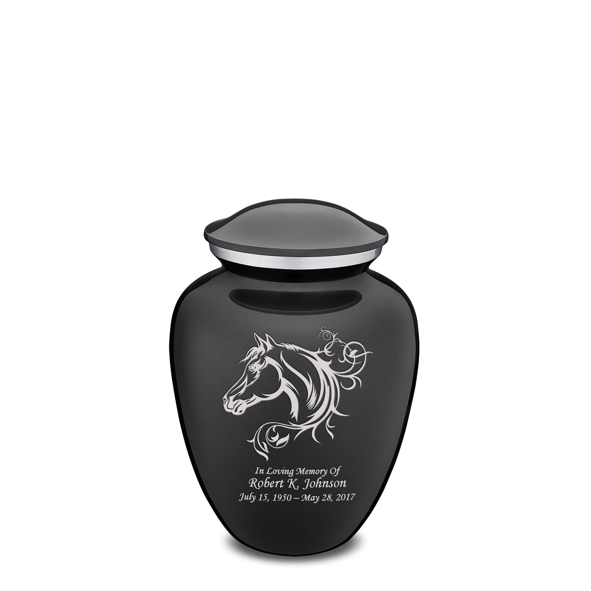 Medium Embrace Charcoal Horse Cremation Urn