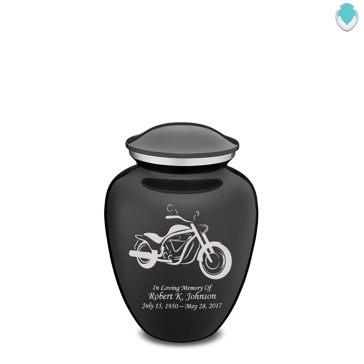 Medium Embrace Charcoal Motorcycle Cremation Urn