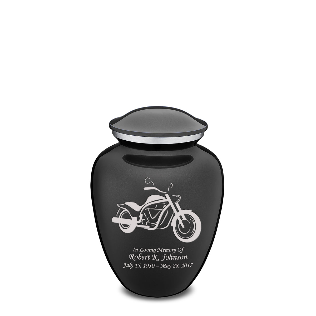 Medium Embrace Charcoal Motorcycle Cremation Urn