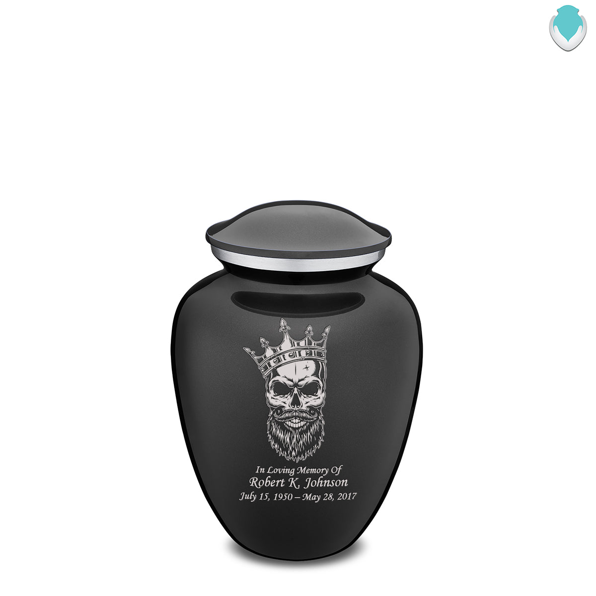 Medium Embrace Charcoal Skull Cremation Urn