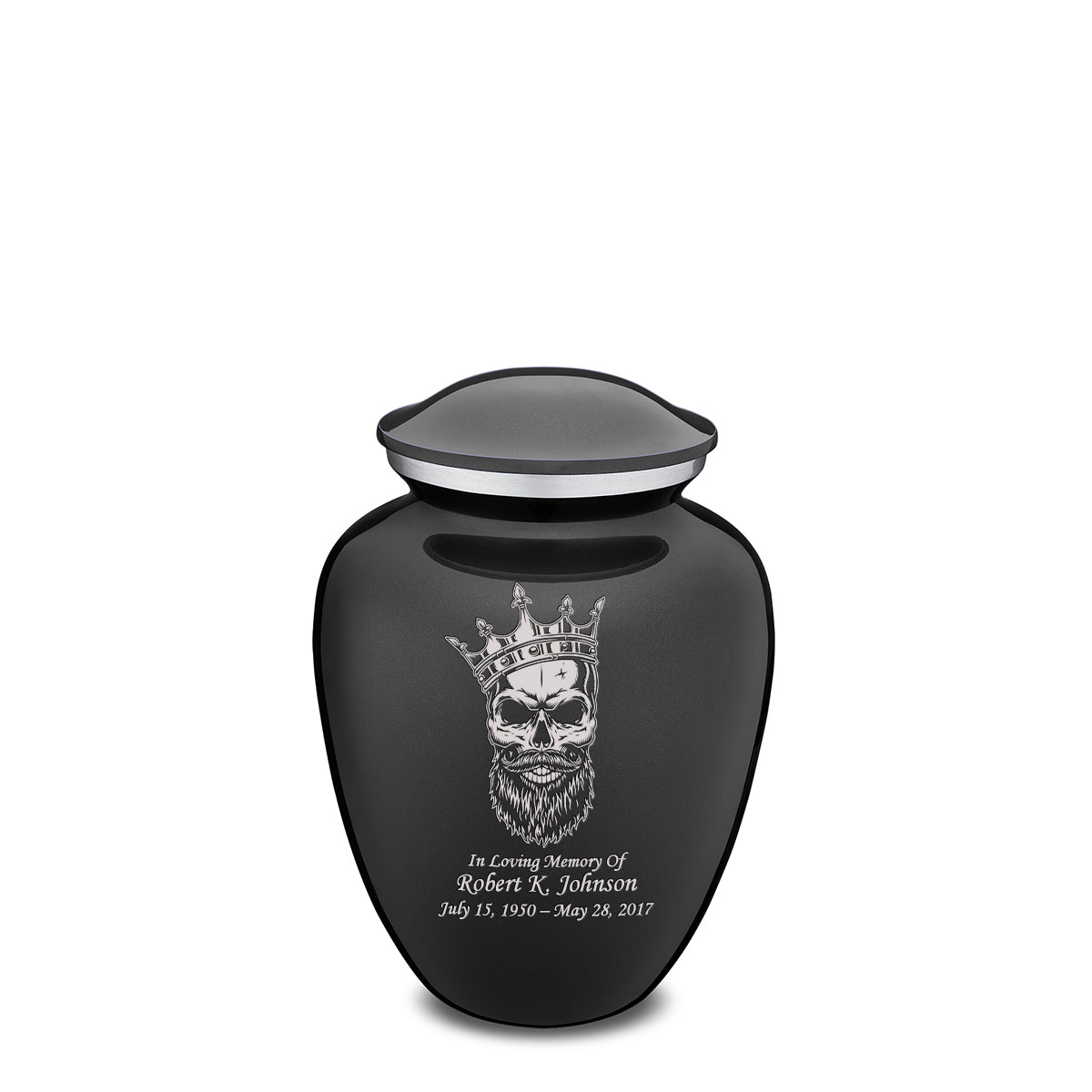 Medium Embrace Charcoal Skull Cremation Urn
