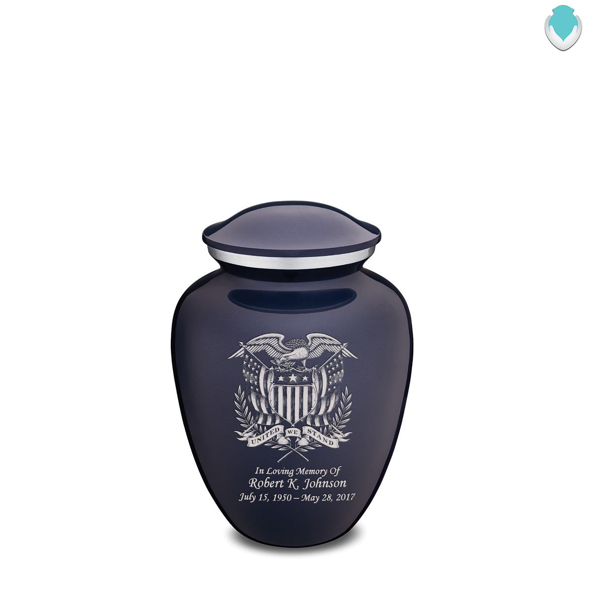 Medium Embrace Cobalt Blue American Glory Cremation Urn