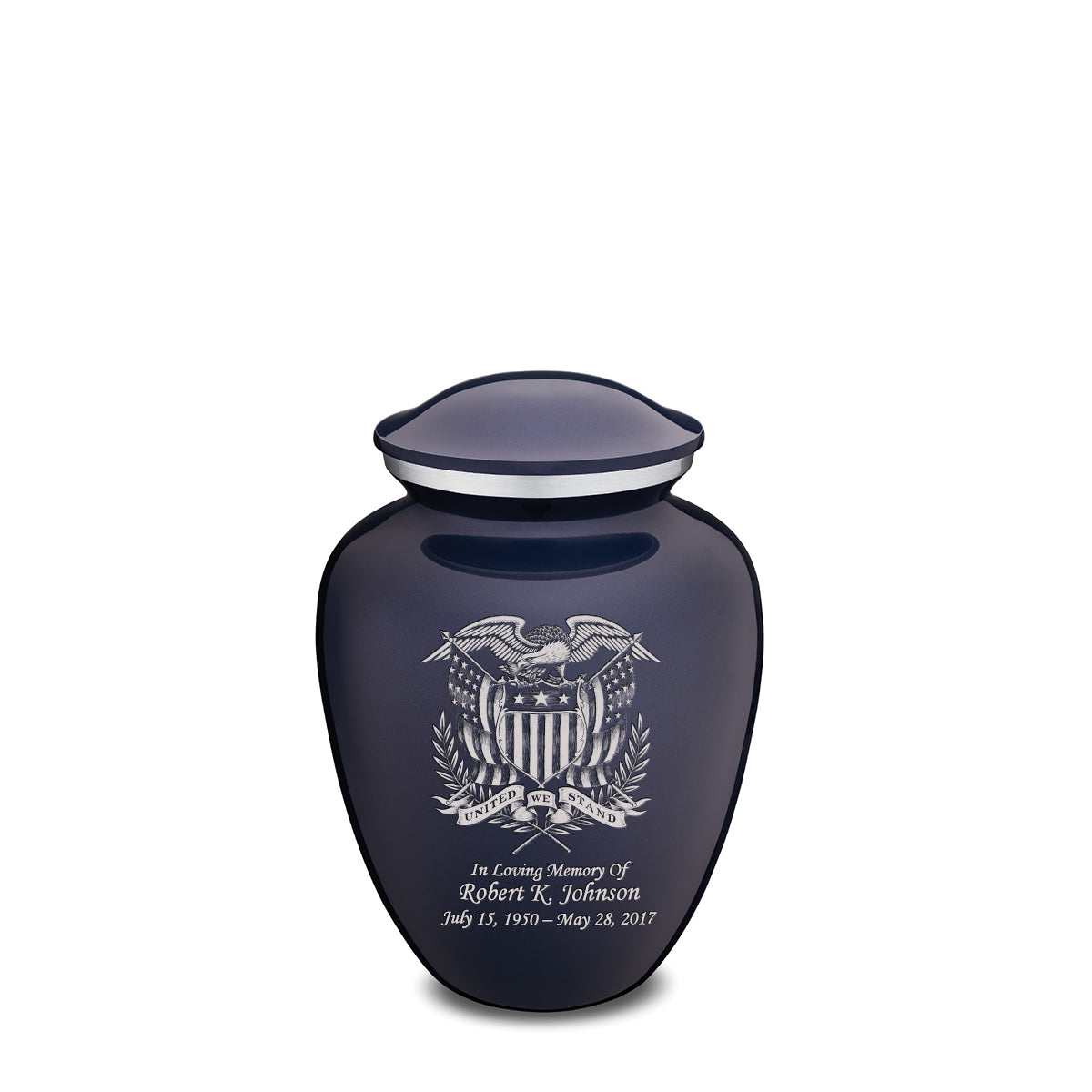 Medium Embrace Cobalt Blue American Glory Cremation Urn